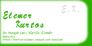 elemer kurtos business card