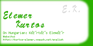 elemer kurtos business card